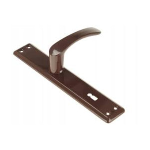 Klamka bramowa 90 klucz brąz.